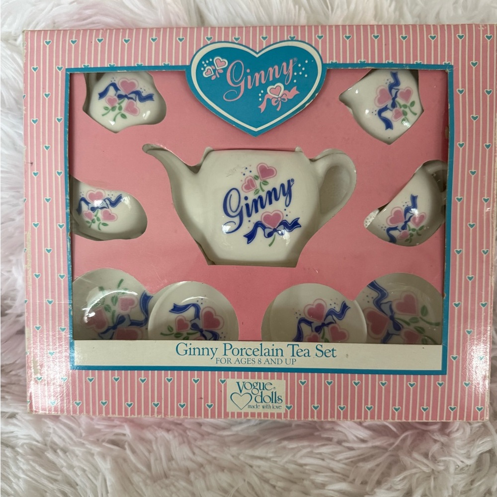 Vintage 1987 Ginny Porcelain Tea Set | Vogue Dolls | Display Collectible